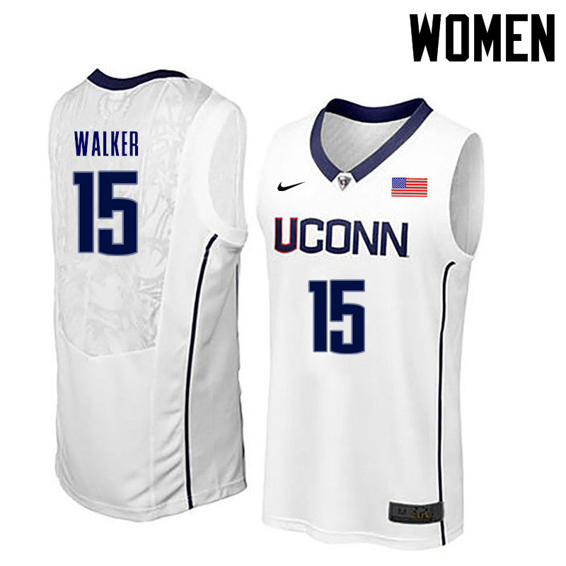 Women Uconn Huskies #15 Kemba Walker College Basketball Jerseys-White